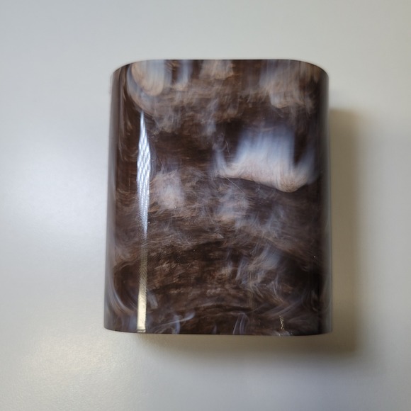 Crisloid Shaker Cup Vintage Backgammon Marbled Swirl Brown White Oval - Picture 2 of 6